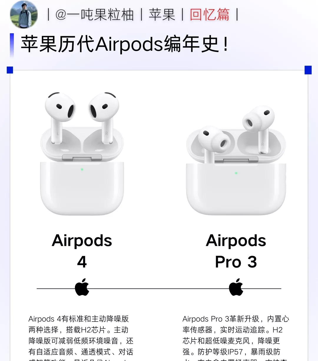 苹果Airpods编年史！2016-2025你喜欢哪款？ 