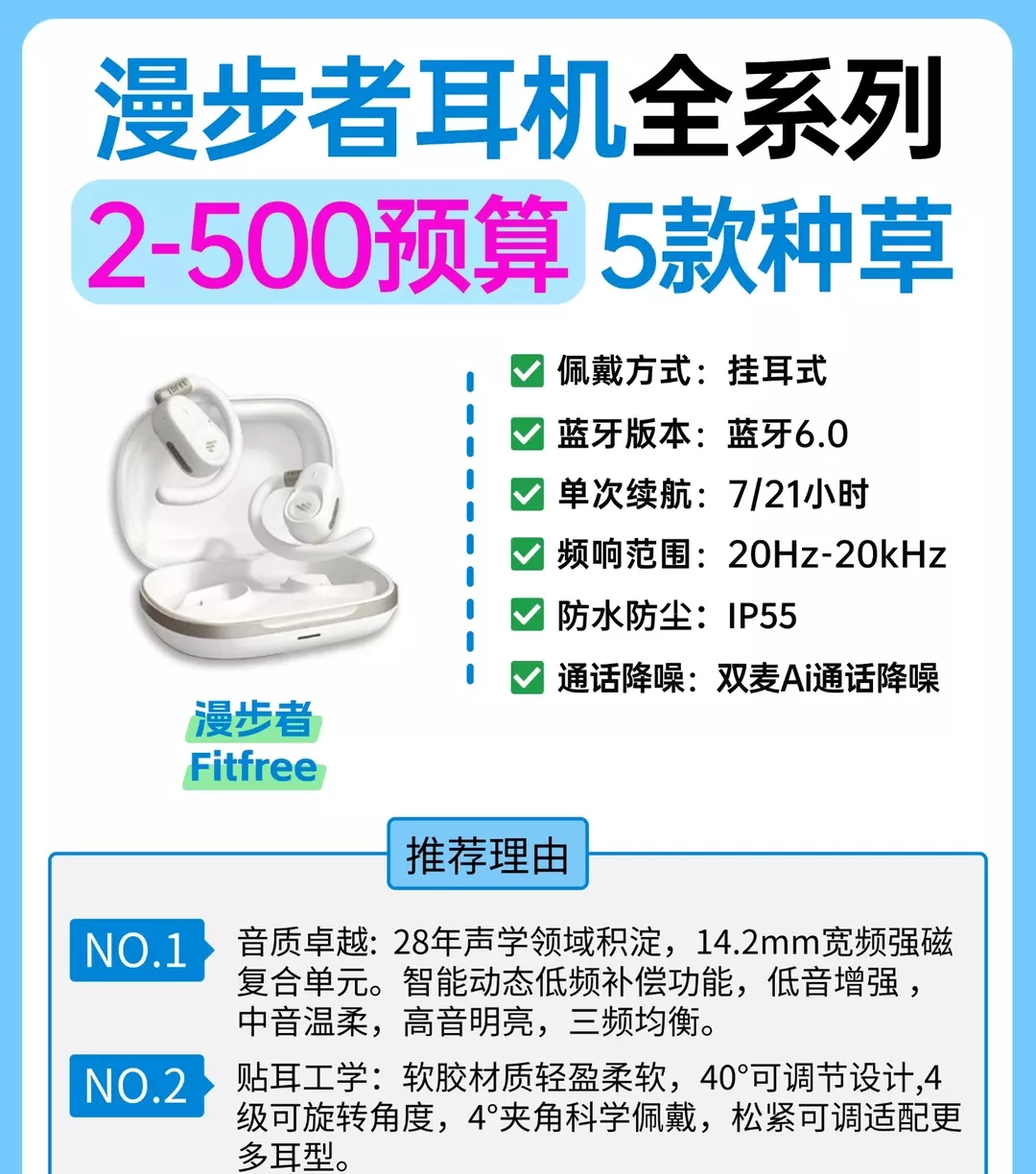 漫步者耳机全系列合集｜漫步者耳机哪款好 