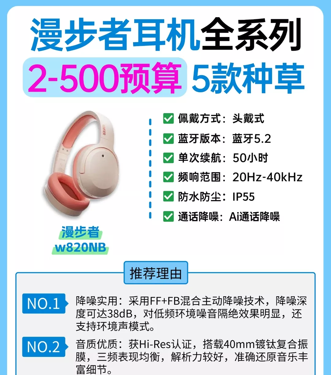 漫步者耳机全系列合集｜漫步者耳机哪款好 