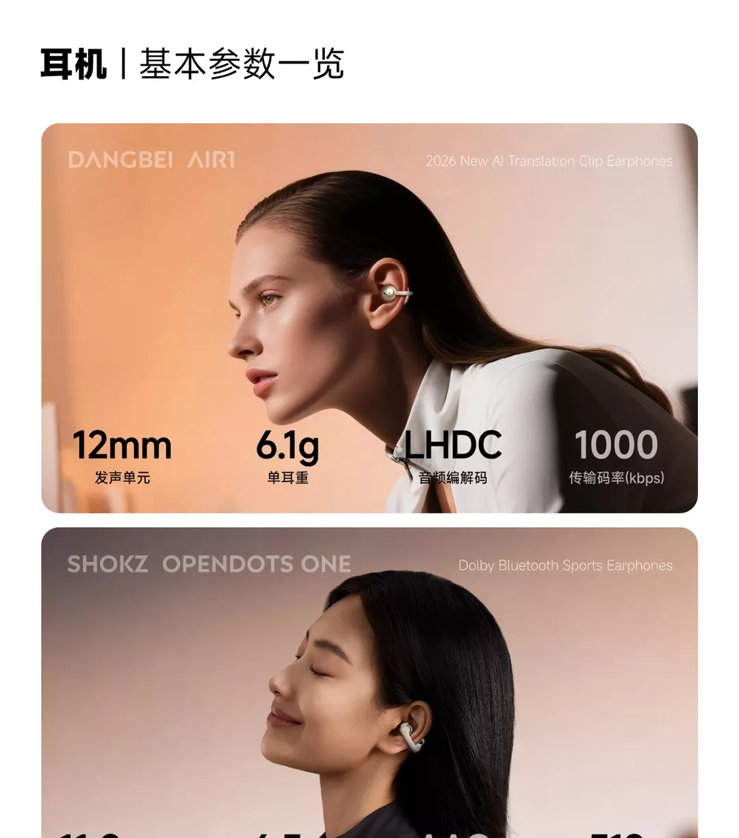 一图说清 | 当贝Air1 &amp; 韶音OpenDots One 